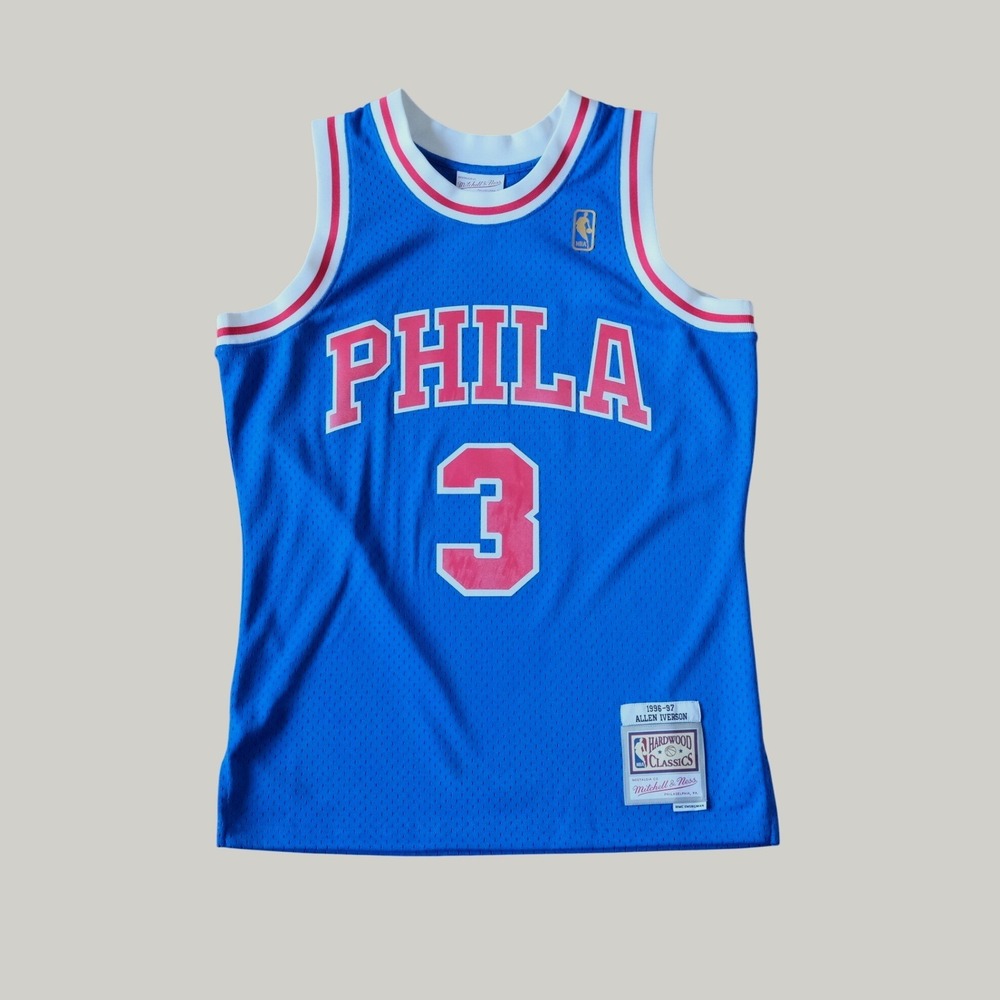 Allen Iverson 1996-97 NBA Philadelphia 76ers Mitchell Ness Jersey Mens Medium